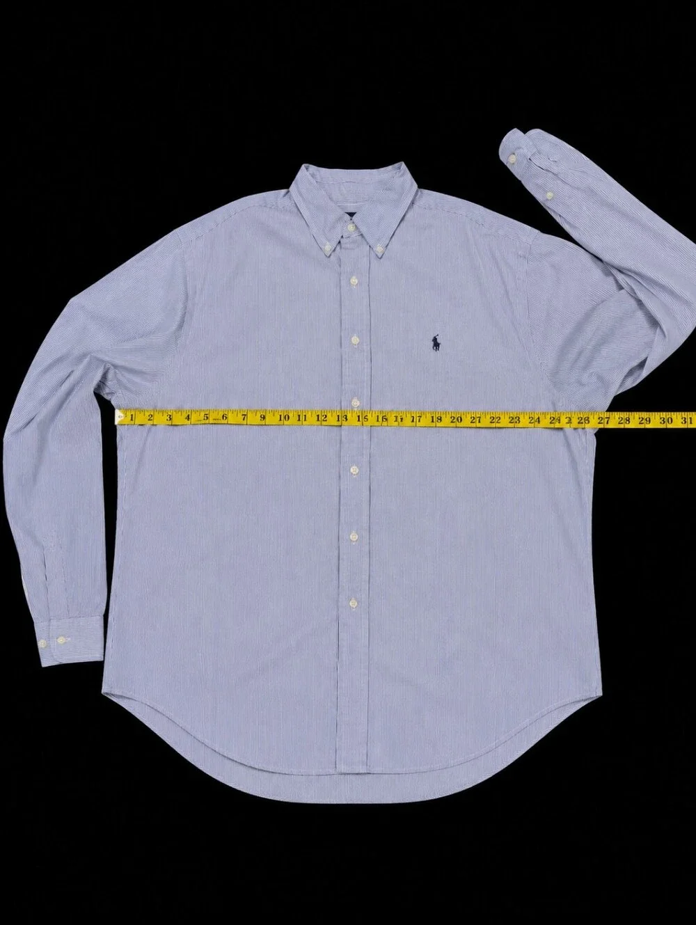 Ralph Lauren Blake Blue/White Striped Button-Down Cotton Shirt Men Size X-Large - Picture 11 of 16